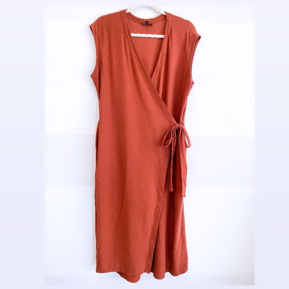 Eileen Fisher Orange Wrap Jumpsuit